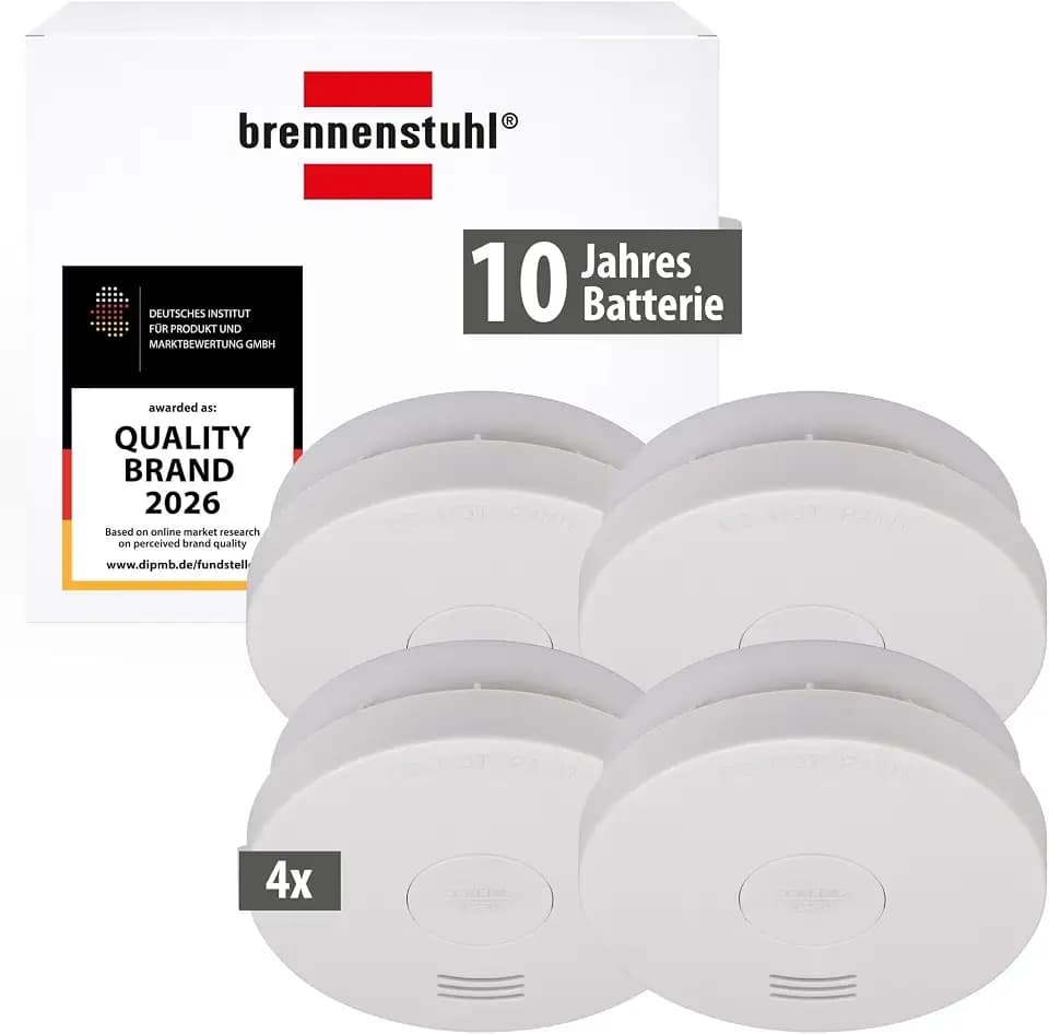 Brennenstuhl Rauchmelder Set, 4X RM L 3100 mit integrierter Batterie