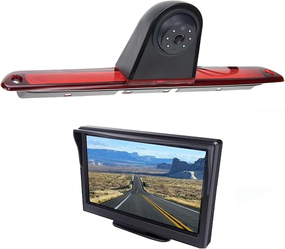 HD Rückfahrkamera 3. Bremsleuchte für Mercedes/für Transporter/für MB/für Sprinter W906 / für VW/für Crafter,Bremslicht Einparkkamera Nachtsicht Kamera + 4.3" Zoll Monitor
