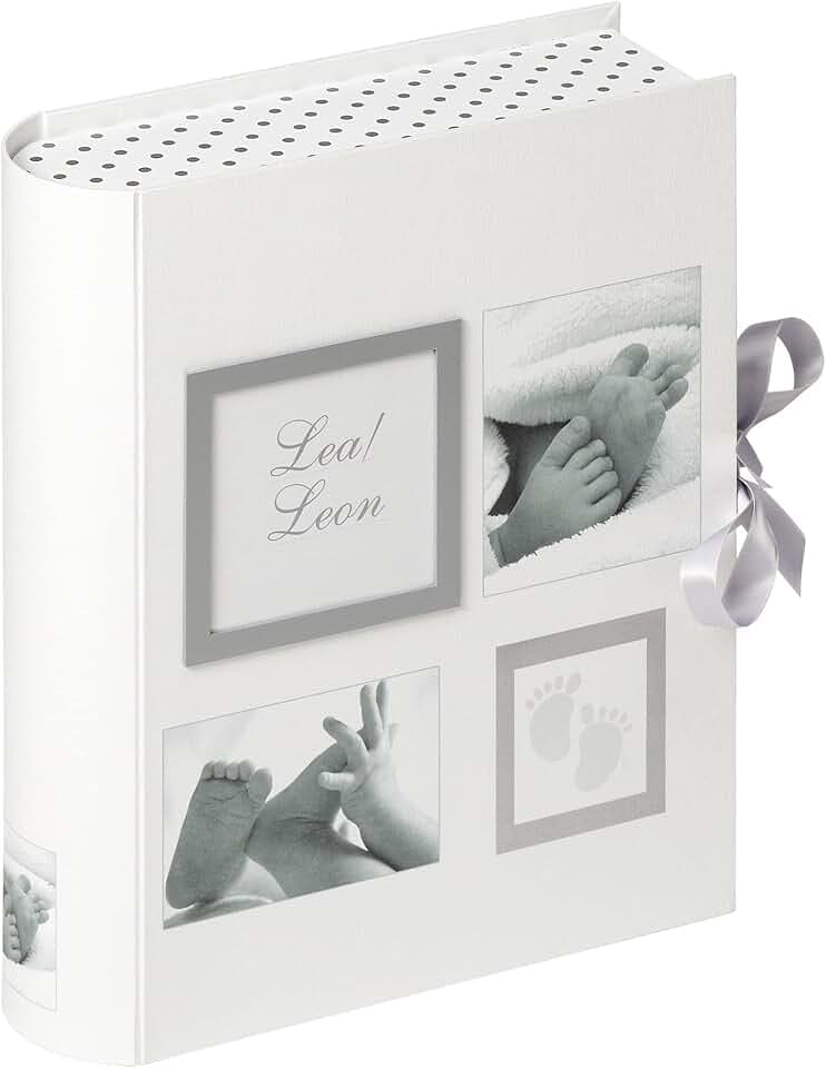 walther design Aufbewahrungsboxen grau mit Ausstanzung und Prägung, Baby Little Foot FB-173