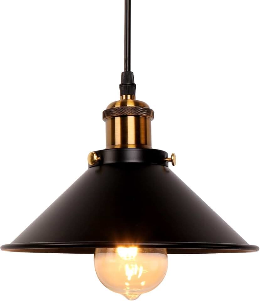 Vintage Retro Schwarz Pendelleuchte Schatten Loft Eisen Regenschirm Küchenbar Hängende Deckenleuchte