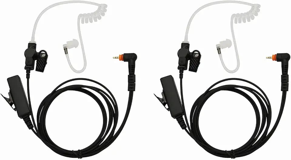 1-Pin Covert Surveillance Acoustic Tube Earpiece MIC is Compatible with Motorola Radio SL300 TLK 100 SL3500e SL7550e SL7580e SL7590e SL7550 SL7580 SL7590 SL1K SL1M 2 Way Radio Walkie Talkies (2 Pack)