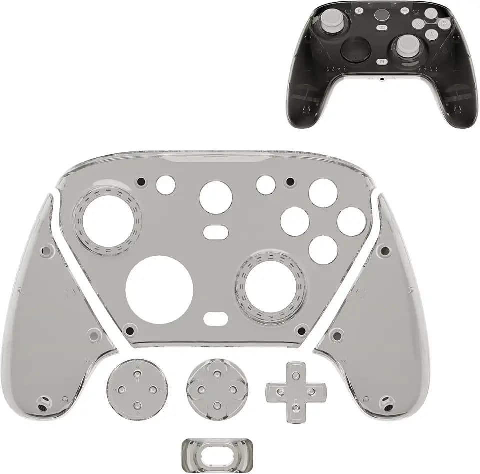 Magnetic Clear Faceplates for GameSir G7 Pro, Swappable Faceplates Compatible with GameSir G7 Pro Controller Accessories (Transparent Gray)