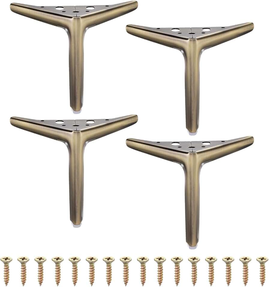 sourcing map Möbelbeine aus Metall, 15,2 cm, Bronzefarben, 4 Stück
