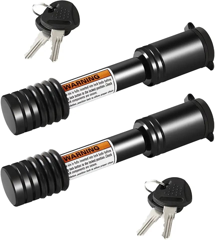 METOWARE Keyed Alike Trailer Hitch Lock, 5/8" Dia, Fit 2" Receiver, 2PC