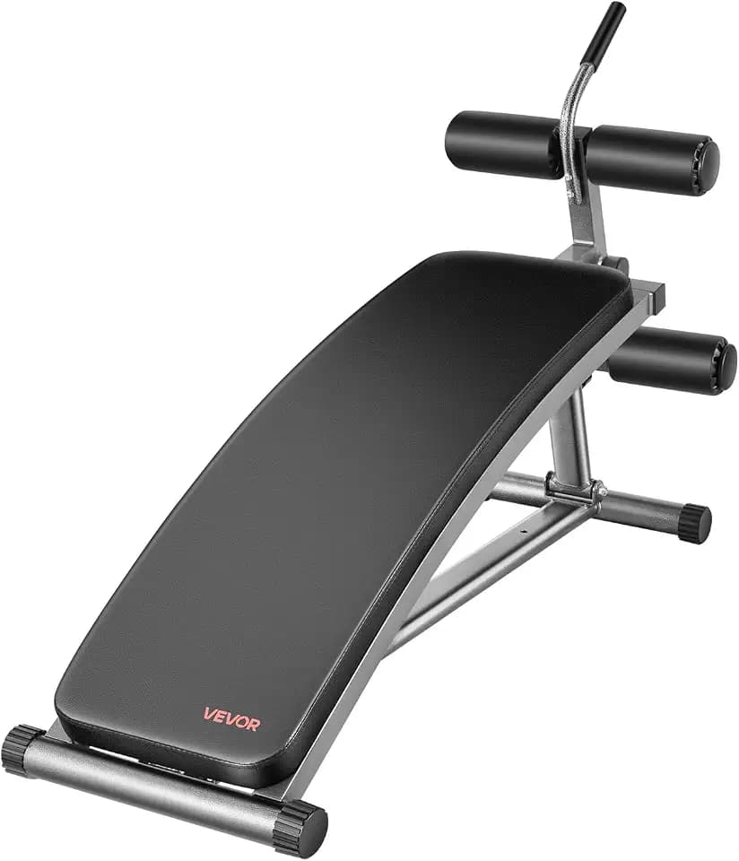 VEVOR Sit-Up-Bank, Bauchbank mit umgekehrtem Crunch-Griff, verstellbare Höheneinstellung, robuster Stahl, 500/600/453,6 kg Kapazität für Heim-Fitness-Workouts, Krafttraining, Ganzkörpermuskulatur