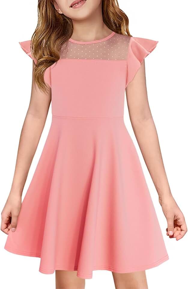 Haloumoning Mädchen Kleid Rüschen Prinzessin Partykleid Mesh A-Linie Hochzeit Sommerkleid Geburtstag Kinder Kleider mit Tasche