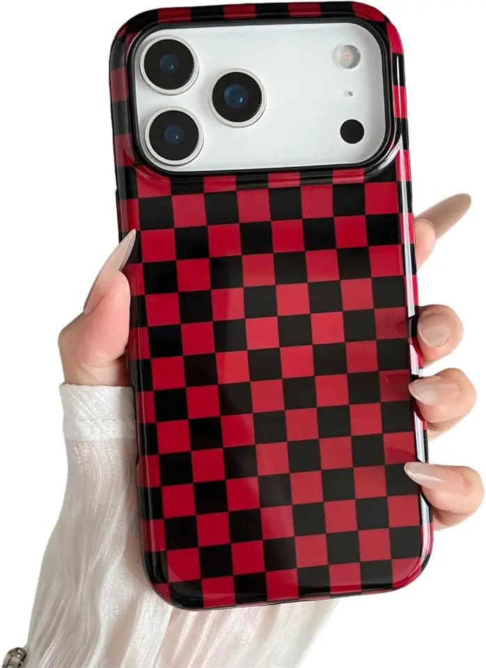 Longlayss Compatible with iPhone 17 Pro Case Cute Checkered Phone Case