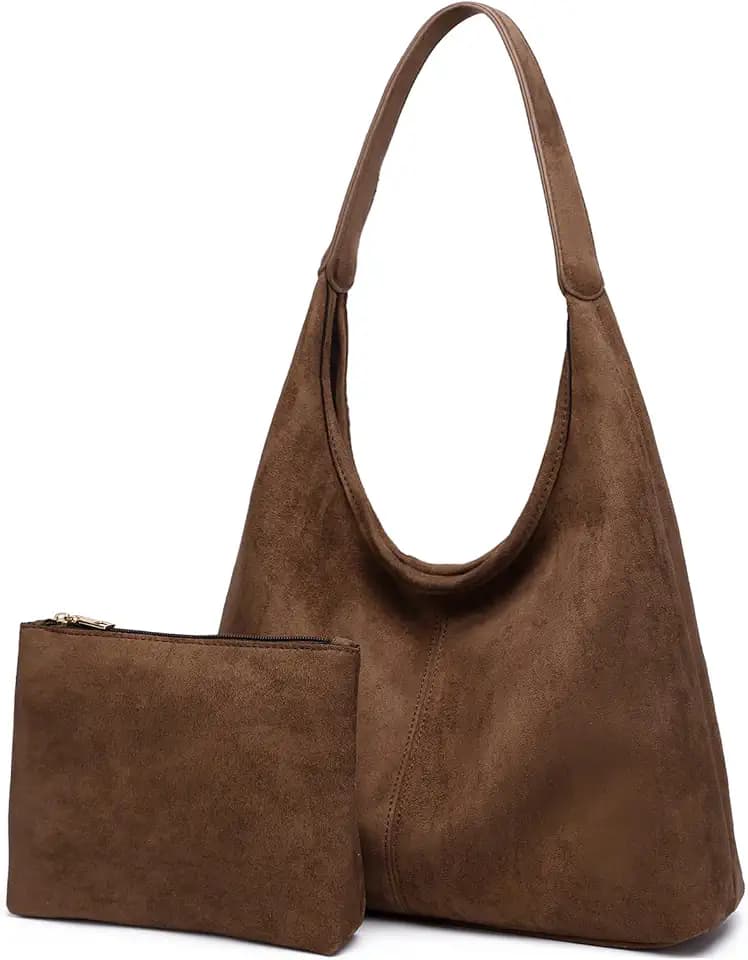 Casual Hobo Bag for Women Soft Shoulder Bags Slouchy Pu Leather Tote Purses for Work Travel