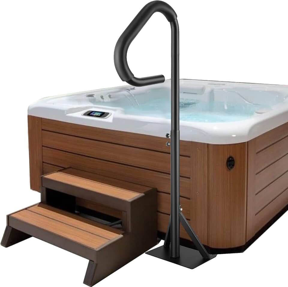 VEVOR Hot Tub Handrail, 360° Rotatable Spa Rail, 35-57 in Adjustable Height