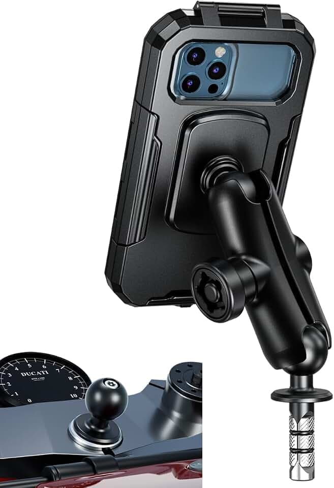 iMESTOU Wasserdichtes Motorrad Gabel Vorbau Telefon Halterung Fall(Größe L)