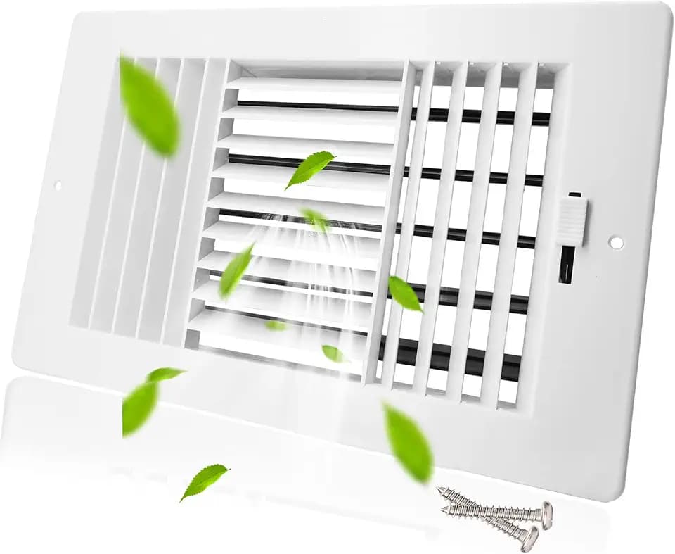 10"x6" (Duct Opening) Ceiling Register,LouanXpert Wall Vent 3-Way Plastic Lightweight Ceiling Register Sidewall Vent with Manual Adjuster for Home, Office, Bathroom, Toilet