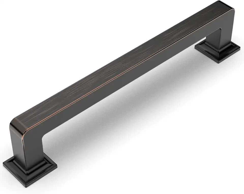 Amerdeco 10 Pack Oil Rubbed Bronze Cabinet Pulls 5 Inch(128MM) Hole Centers Kitchen Cabinet Handles Cabinet Hardware Kitchen Handles for Cabinets Cupboard Handles Drawer Pulls ZH0019