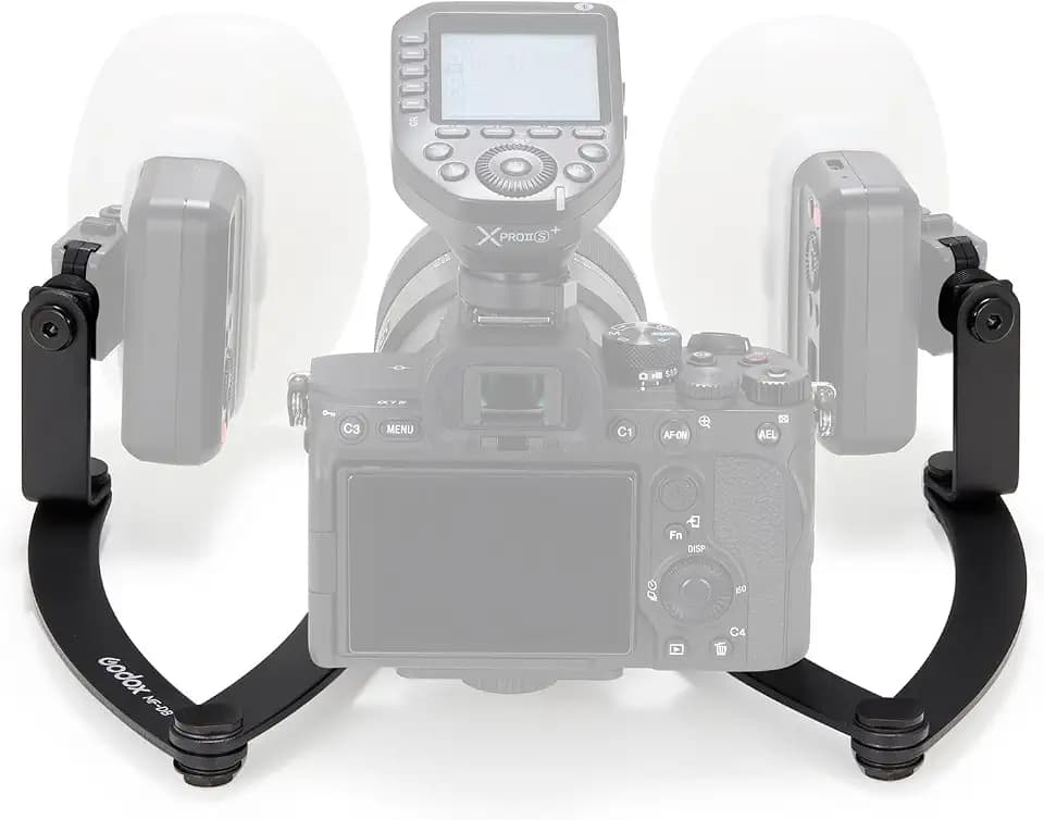 GODOX MF-DB Blitzhalterung 360° drehbarer Kopf, mehrfach winkelverstellbar mit 1/4-Zoll-Standardschraube für Dentalfotografie, Porträt-Makrofotografie für Nikon/Sony/Canon DSLR-Kameras