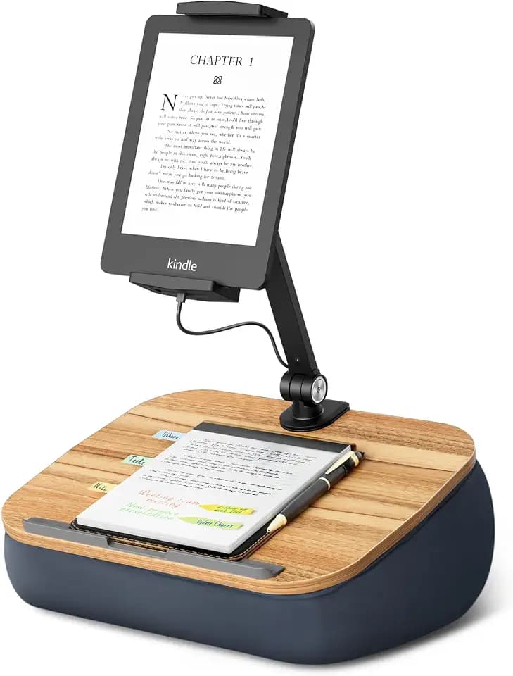 ERGONOV Lap Bean Bag Pillow Stand, 360° Tablet Holder with Adjustable Arm