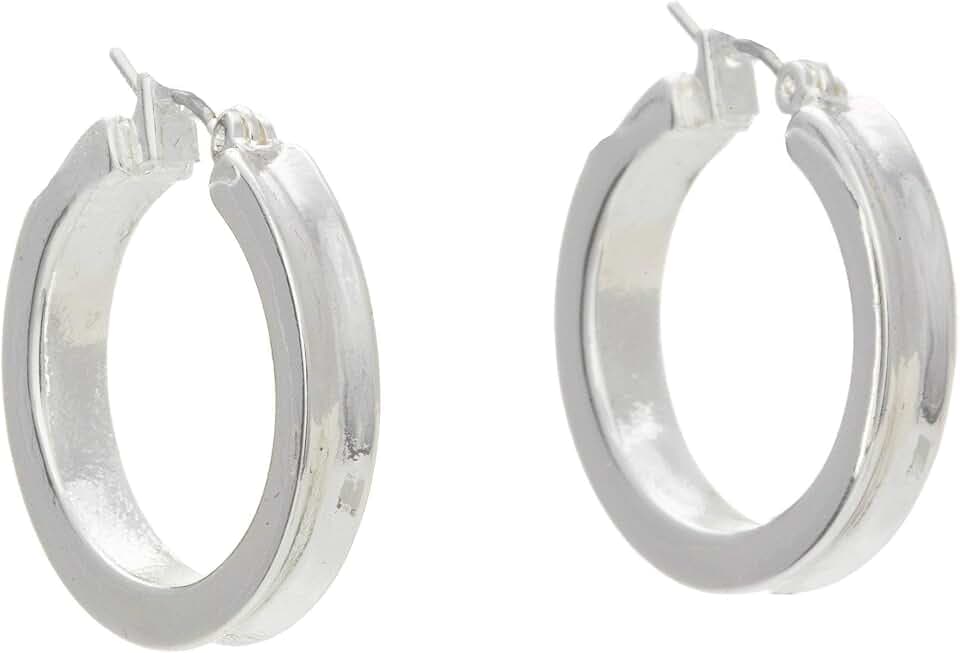Guess Wide Band Mini Hoop Earrings, Silvertone