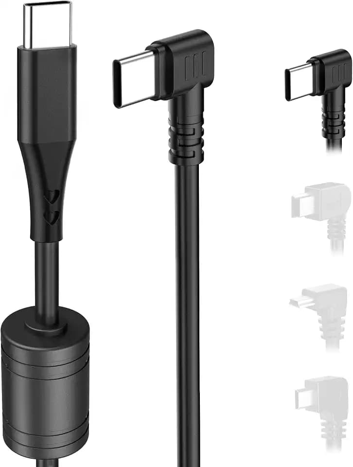 Dash Cam Power Cord,(10Ft) USB C to USB C Dashcam Charger Cable,Thicker Shielded Mirror Camera Charging Cable,90 Degree Type C Dash Cam Replacement Power Cord,Car Dashcams Power Adapter Wire