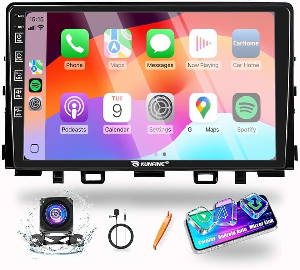 for Kia Rio 2018-2023 Car CarPlay Android Auto Navigation Stereo GPS Radio Reverse Camera Display 9" IPS Touchscreen Headunit Tablet Pad Media Player, if Applicable Quad Core 2G+64G