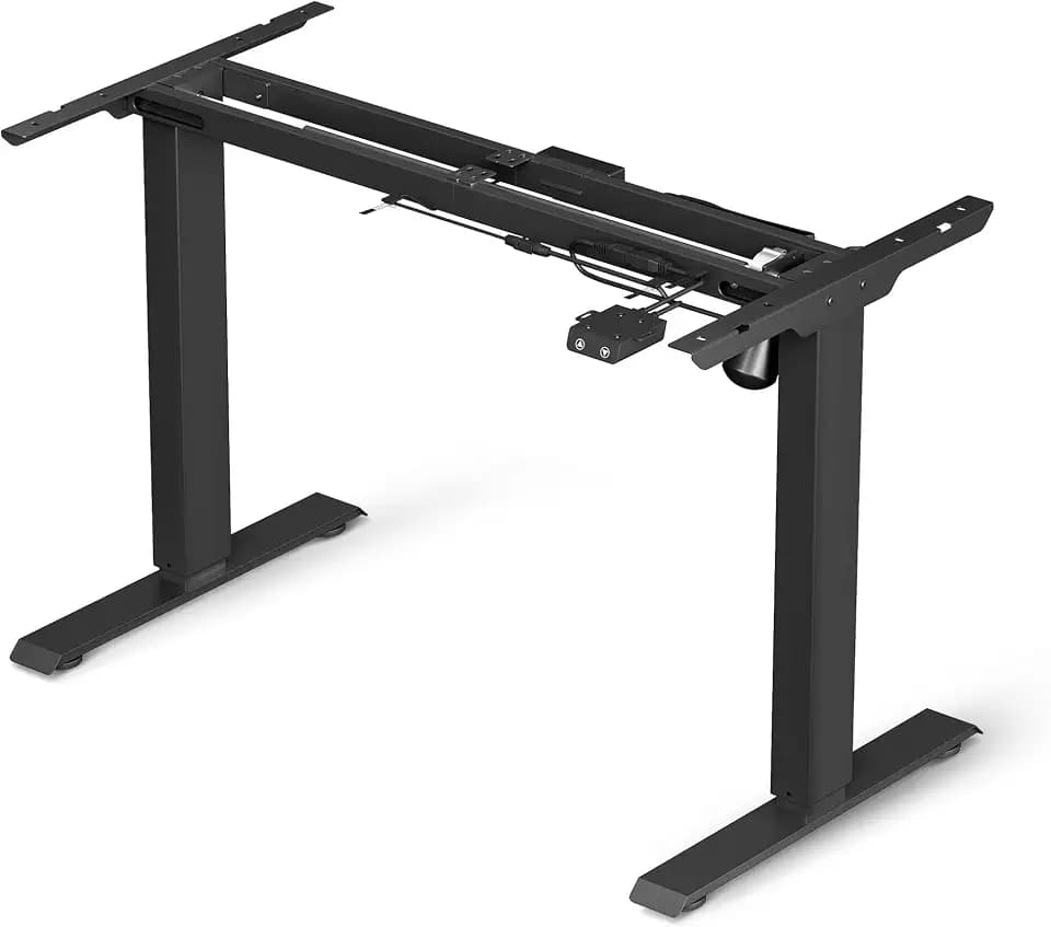 SONGMICS Tischgestell, höhenverstellbar, Schreibtischgestell, elektrischer Schreibtisch, Tischständer mit Motor, Länge verstellbar, Stahl, schwarz LSD010B01