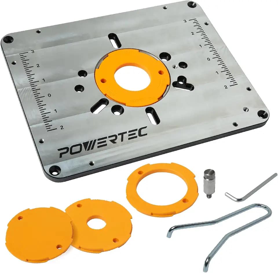 POWERTEC Router Table Insert Plate Bosch, DeWalt, Makita and Others (71850)