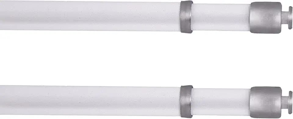 48-84 in. Adjustable Petite Round Sash Rod, 2-Pack, 7/16 in. Diameter, White