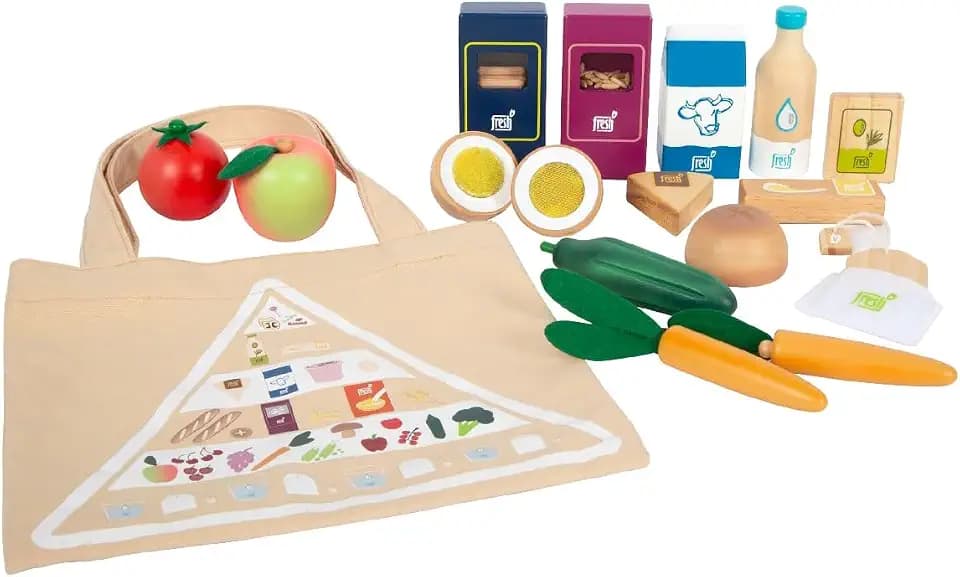 small foot Lebensmittel-Set vegetarisch "fresh" aus Holz, Spiellebensmittel-Set und Rollenspielzeug, ab 3 Jahren, 12284