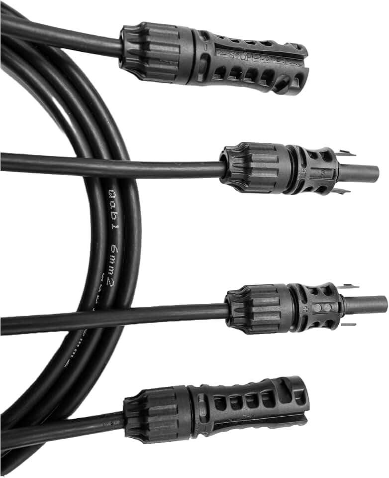 Qabl Verlängerungskabel 2x3m 6mm² inkl. Solar Stecker original MC4 Evo2 von Stäubli - Photovoltaik und Solar Kabel mit Stecker - PV Solaranlagen und Balkonkraftwerke - Solarpanel Verlängerung (3m)