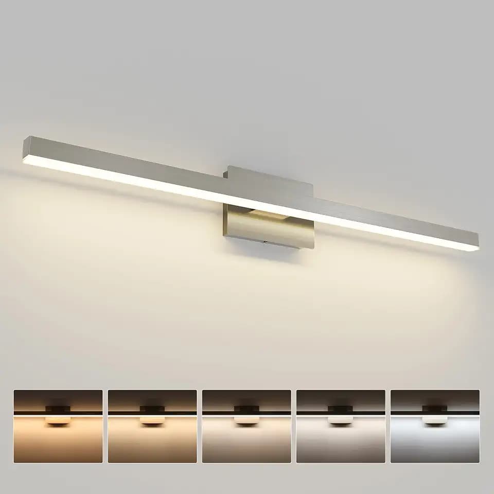 Joossnwell Brushed Nickel Bathroom Vanity Light Fixture Over Mirror