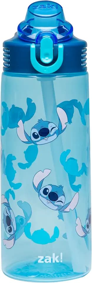 Zak Designs Disney Stitch Sage 25oz Leak-Proof Straw Kids Water Bottle