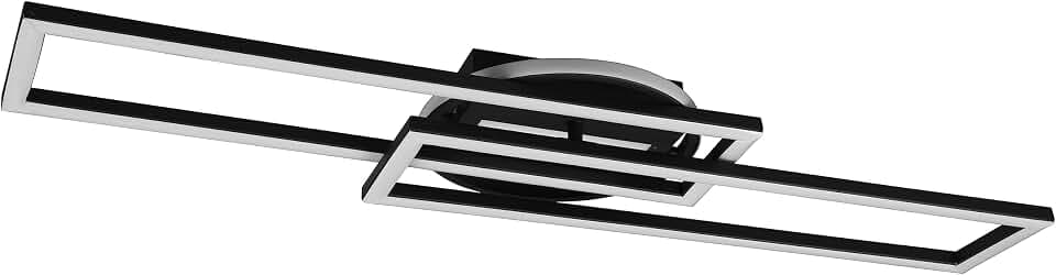 Reality Leuchten LED Deckenleuchte Twister R67183132, Metall Schwarz matt, inkl. 30 Watt LED, Fernbedienung, Dimmer, Farbwechsel