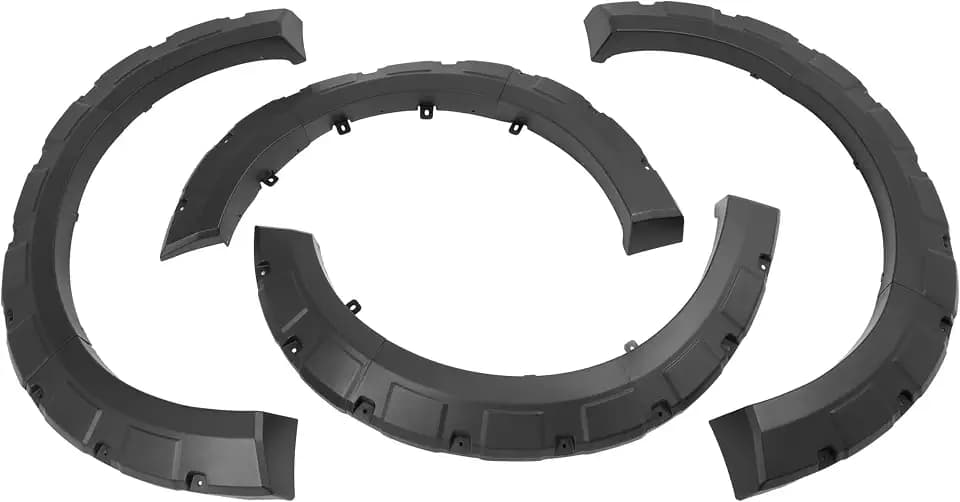ALMULOO Fender Flare Compatible with 2021-2022 Ford F-150 Wheel Arch Covers Plastic(PP) Textured Black 4Pcs Pocket Rivet Style Fender Flares