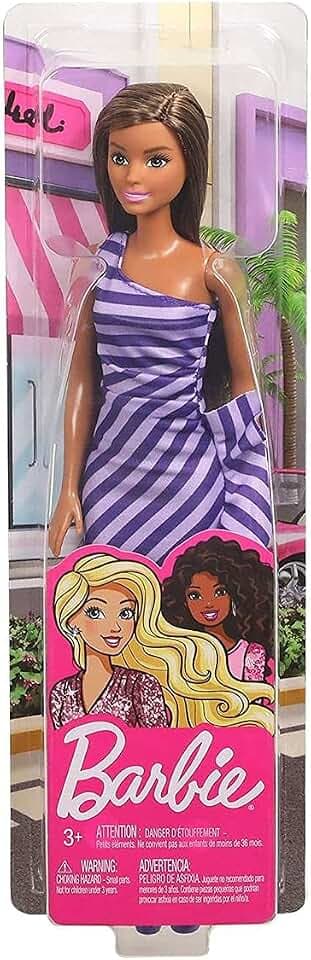 Barbie FXL69 Glitzerkleid Puppe (violett/brünett)