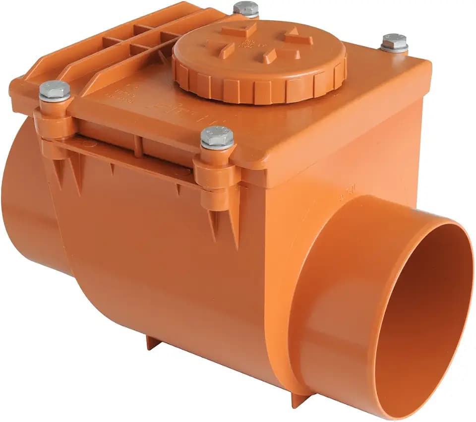 First Plast nrc140 a Rückstauklappe aus PVC zum Kleben, rot, Durchmesser 140 mm