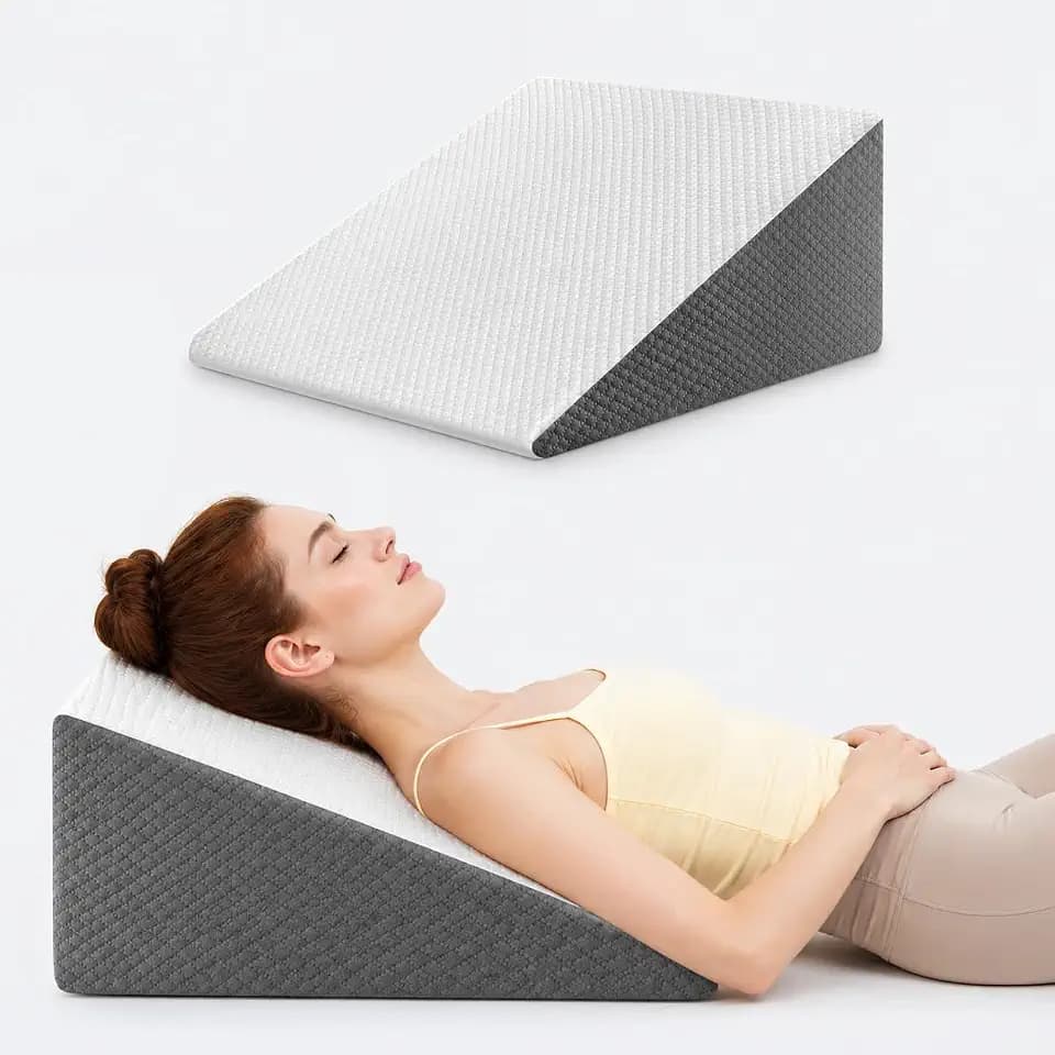 OAISZ Wedge Pillow for Sleep Apnea, 12 Inch Memory Foam Bed Wedge Pillow