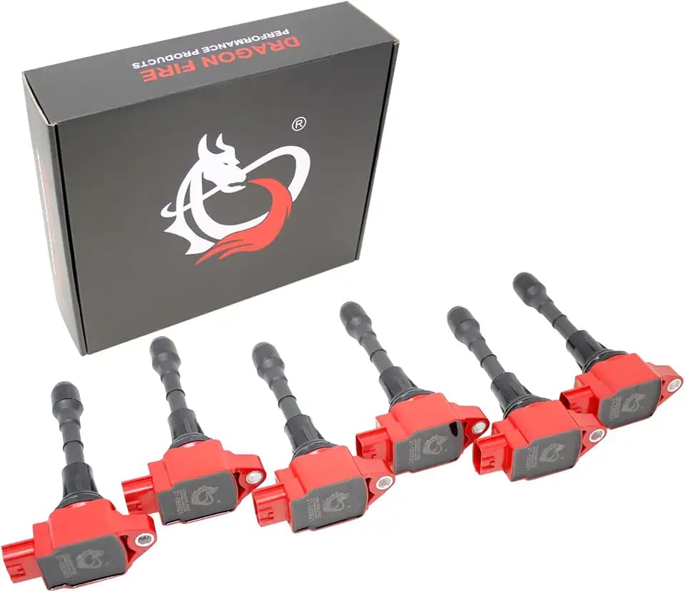 DRAGON FIRE PERFORMANCE 6pc Ignition Coil Power Pack Power Pack Kit Compatible With 07-20 Nissan Infiniti 370z EX37 FX37 G37 M37 Q40 Q50 Q60 Q70 3.7L V6 22448-EY00A UF617 Oem Fit C617-DFx6