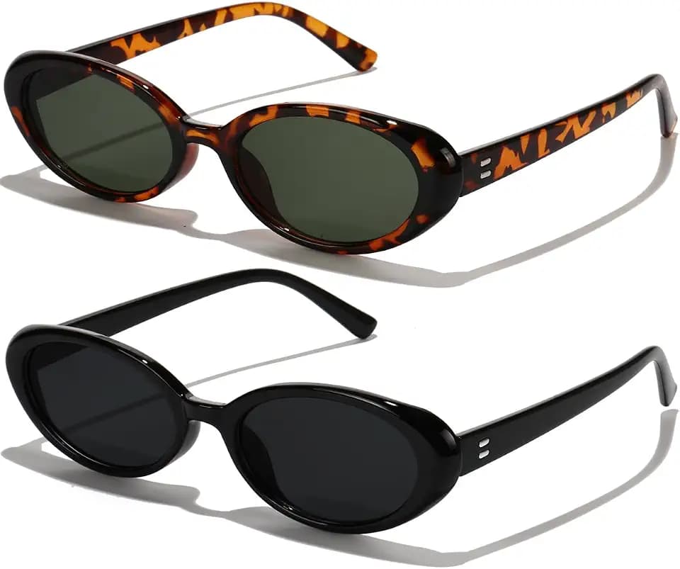GFUIARA Oval Sunglasses for Women Men Fashion Small 90s Style Sun Glasses UV400