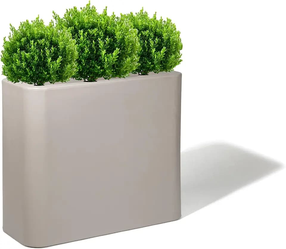 Kloris Pflanzgefäß, hohe rechteckige Zaun, Hecke, 70 cm, Taupe, Polyethylen, 70 x 30 cm, Höhe 70 cm, Tiefe 24 cm