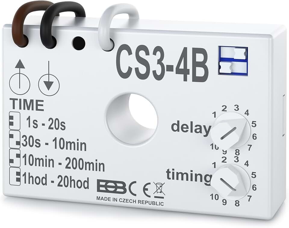 ELEKTROBOCK CS3-4B Zeitrelais - Nachlaufrelais 230 V - Anschluss ohne Nullleiter - Für Lüfter und Beleuchtung - Unterputz-Einbau mit Kabelverbindungen