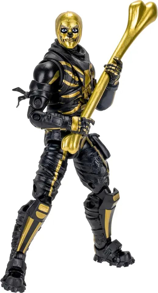 Fortnite Legendary Skull Trooper (Gilded) - 6-inch Articulated Figure with Harvesting Tool, Back Bling, and Code for Bonus Virtual Item