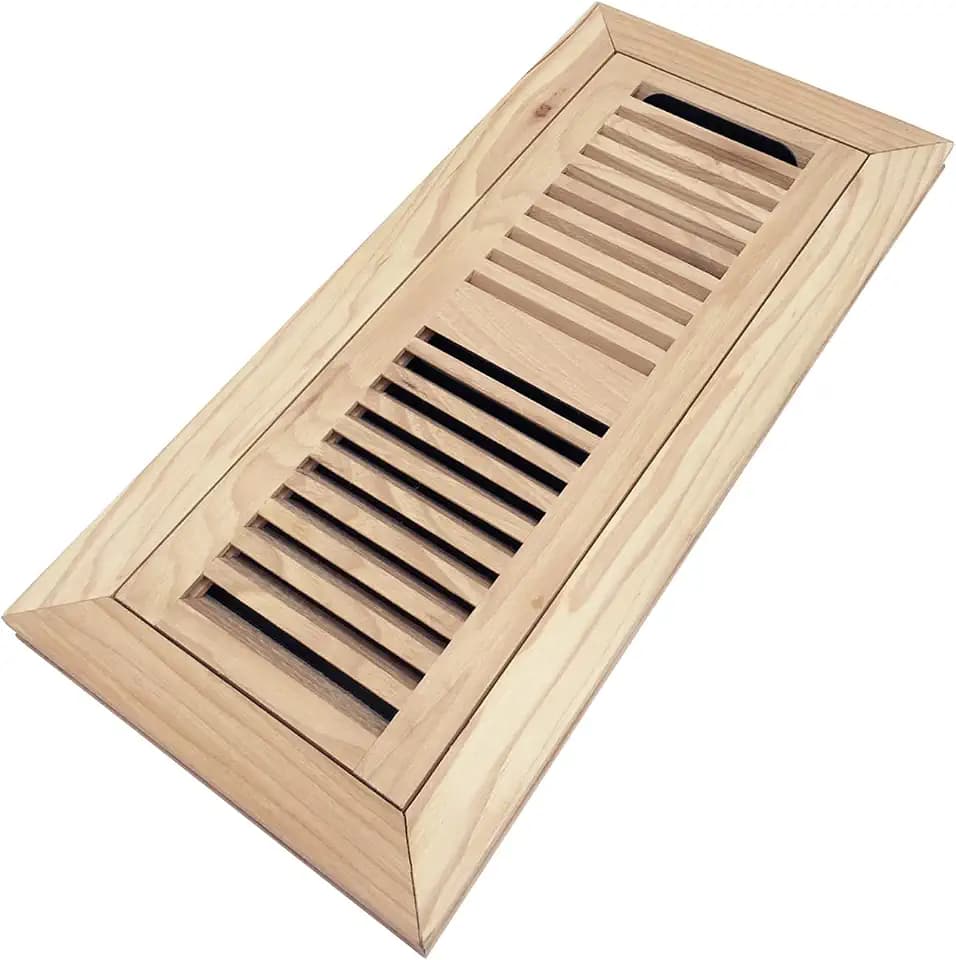 Homewell Hickory Floor Register, Flush Mount Vent, 6x10 Inch, Unfinished