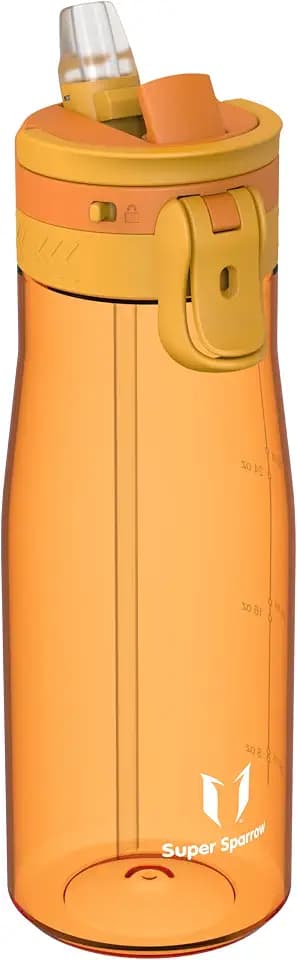 Sparrow Trinkflasche - TouchFlow Tritan Wasserflasche - 500ml, 750ml, 1L - BPA-frei - Sportflasche Auslaufsicher - Trinkflaschen mit Strohhalm für Sport, Outdoor - Leicht, Nachhaltig