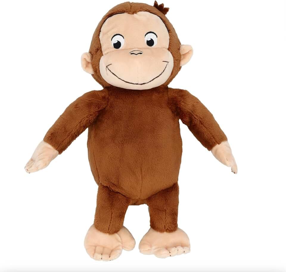 Kids Preferred Curious George Monkey Stuffed Animal Plush Toys Soft Cutest Cuddle Plushie Gifts for Baby and Toddler Boys and Girls - 12 Inches