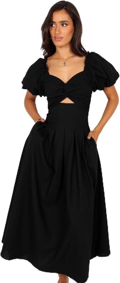 Petal & Pup Women's Maria Puff Sleeve Midi Dress