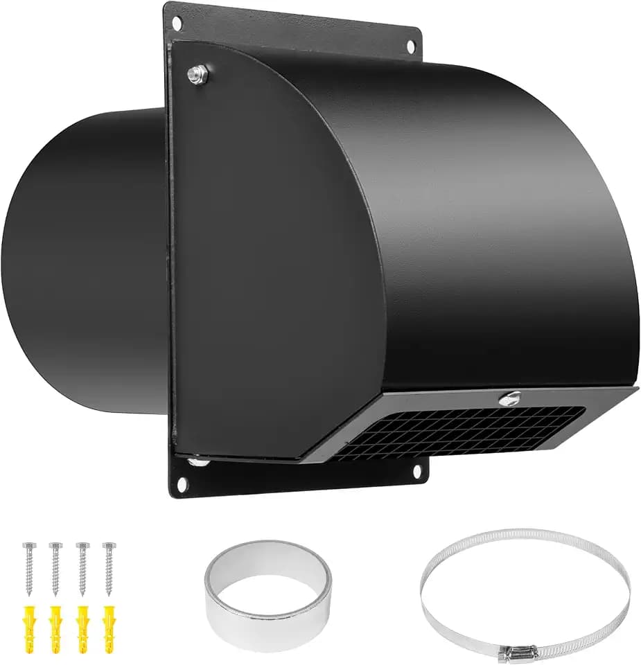 Neoaider 10 Inch Hooded Wall Vent Cover with Screen and Damper, Black