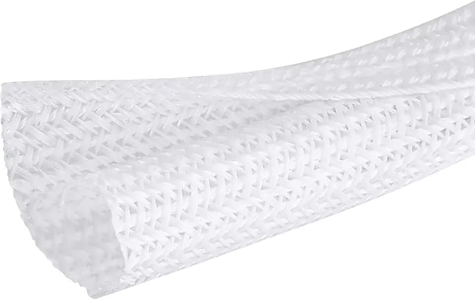 10ft - 1/2 inch Cable Sleeve Split Wire Loom Tubing for Power Audio USB Cable, Cord Management for TV Computer, Protects from Pets Chewing, White