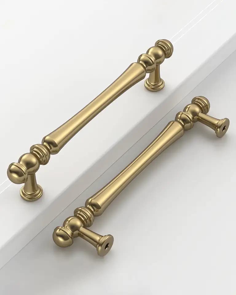 Brushed Brass Cabinet Handles Kitchen Pulls 5 Inch 10 Pack