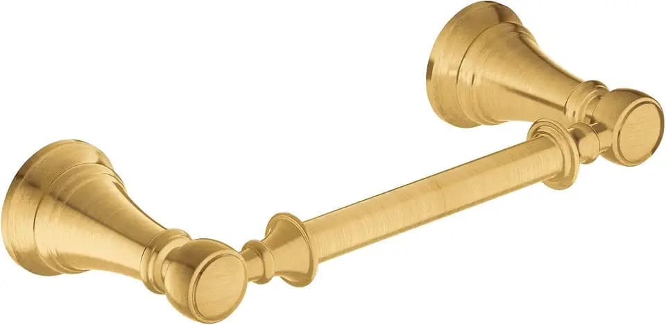 Moen Weymouth Brushed Gold Pivoting Double Post Toilet Paper Holder, YB8408BG