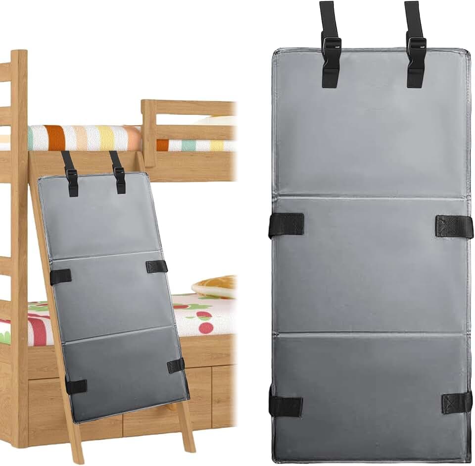 Etagenbett Leiterabdeckung, 78x38 cm Hochbettleiterabdeckung aus 600D Oxford mit Verstellbaren Schnallen Faltbare, Leiterabdeckung Kinder Hochbett zum Schutz vor Klettern, Grau
