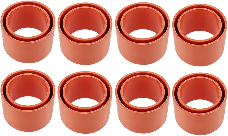 8 Pcs Orange Rubber Fishing Rod Holder Tube Insert Protector, Fit 2" Tube(50mm to 51mm)