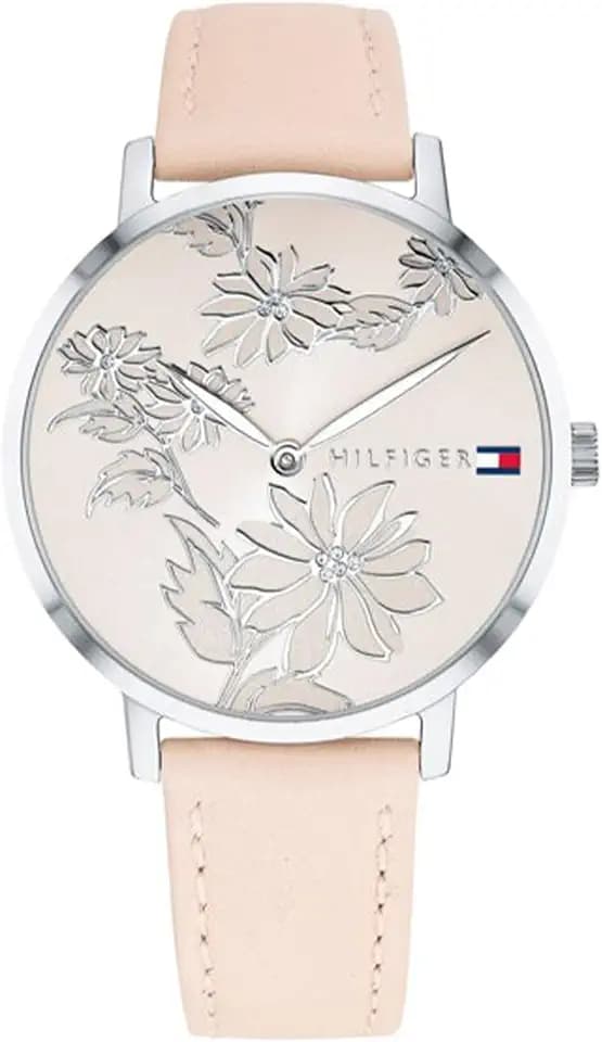 Tommy Hilfiger Zwei-Zeiger-Quarzwerk-Uhr für Damen mit Edelstahlarmband (Glieder- oder Mesh-Armband), aus Leder oder Silikon