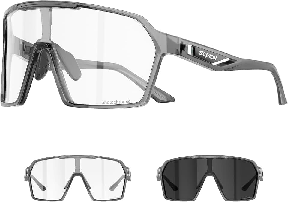 KAPVOE Fahrradbrille Selbsttönend Photochrome Sportbrille Radbrille S327